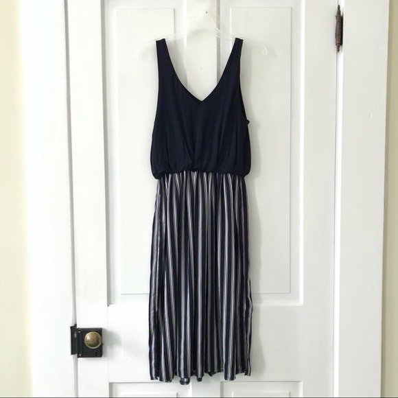 LOFT Striped Duet Dress - Navy - Picture 3 of 8